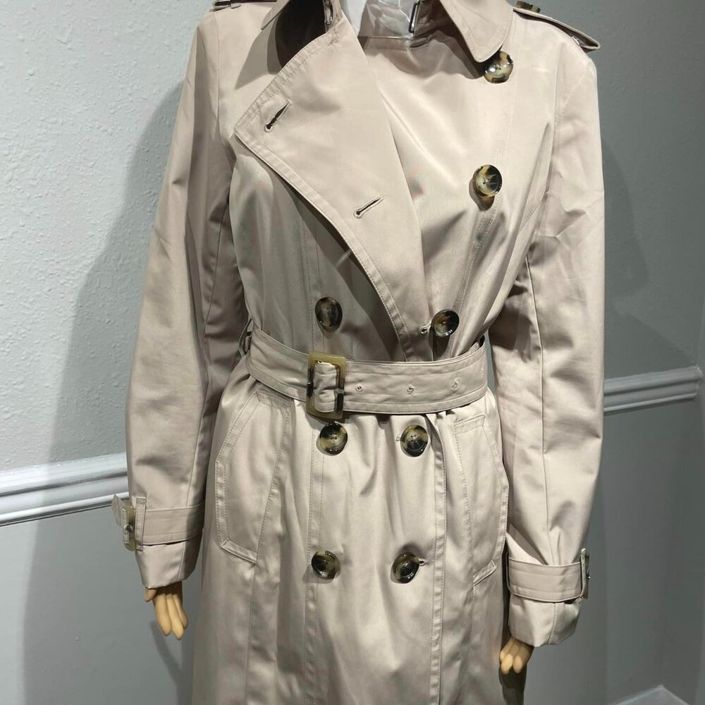 London Fog Trench Raincoat Size S Fully lined  Tan